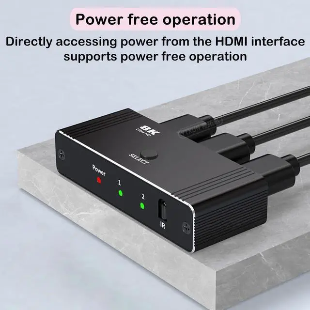 Alt view image 7 of 7 - WRIARICH HDMI Switch 4K@120HzBidirectional2 in 1 Out HDMI Splitter/1 in 2 Out Switcher, 2 Port Hdmi Switcher Box Supports VRR, Dynamic HDR, HDCP 2.3,HDMI Switcher Selector for Xbox PS3 4 5 TV Gaming