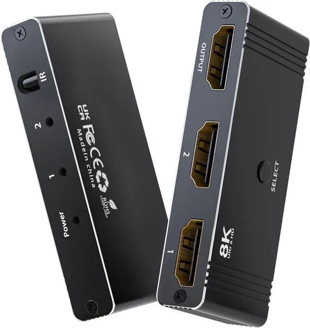 Main image of HDMI Switch Splitter 4K@120hz, HDMI 2.1 Switcher 2 in 1 Out, HDMI Splitter 1 in 2 Out, Bi-Directional Switch Support 8K 3D VRR, Dynamic HDR, HDCP 2.3 for Xbox PS5/4/3 Blu-Ray Player Fire Stick