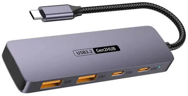 Main image of WRIARICH 10Gbps USB C Hub, USB C HUB with 2 USB-C 3.2 and 2 USB-A 3.2 Ports, USB Port Extender Splitter, USB C to USB A Hub Multiport Adapter for Laptop, MacBook Pro Air, iPad, iMac