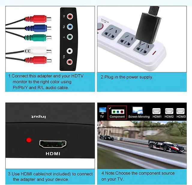 Alt view image 6 of 7 - 1080P HDMI to Component Converter, HDMI to Ypbpr + R/ L Audio Adapter, HDMI to RGB, Compatible with PS3, PS4, HDMI TV Streaming Stick, TV Box, DVD Players with HDMI Output (HDMI to Ypbpr)