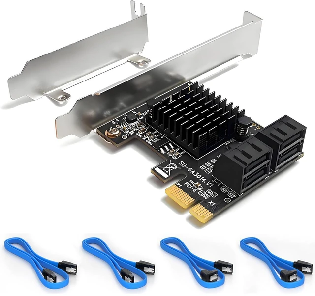 Main image of WRIARICH PCIE 1X SATA Card 4 Ports,with Low Profile Bracket, PCIE to SATA 3.0 6 Gbps Controller, PCIE to SATA Expansion Card,SATA Controller PCIE Card