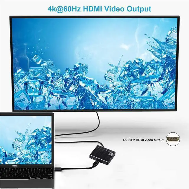 Alt view image 5 of 7 - USB-C Type-c to HDMI 4K@60Hz + USB 3.0 Standard + 100W PD Charging Port 3 in 1 Adapter