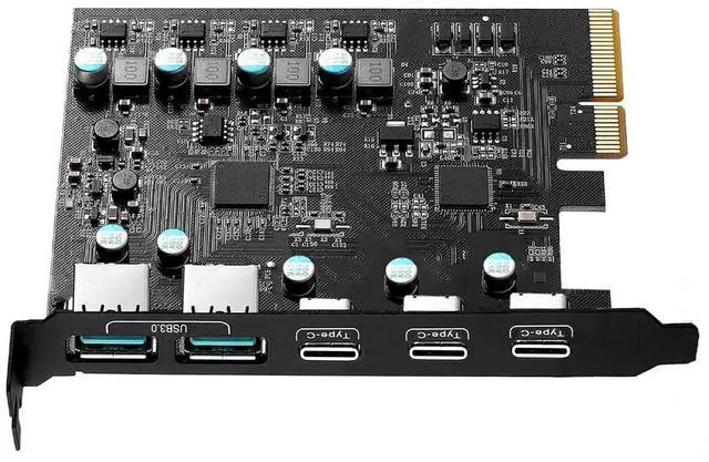 Main image of WRIARICH PCIE to USB Expansion Card, 5-Port (2X USB 3.0 A,3X USB C) Superspeed 5Gbps Front Expansion Card, USB PCIE Expansion Card for Win XP Win7 Win 8 Win 10 Win 11 Linux
