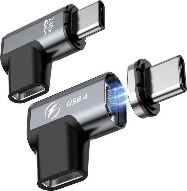 Main image of WRIARICH USB C Magnetic Adapter PD 240W 40Gbps 8K 60Hz Video (2Pack), 24PIN USB C 90 Degree Adapter USB C Connector/USB C to USB C Adapter for Phone 16/15, Ma-Book Pro/Pad Series, Samsung