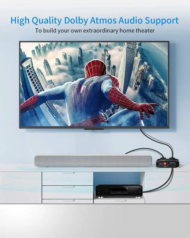 Alt view image 6 of 7 - HDMI Splitter 1x2 with 4 kinds of EDID mode, 1 in 2 Out Audio Video Distributor Box, Support HDCP2.2, HDMI2.0b, EDID, 3D, RGB 4:4:4 for PS4, Xbox, STB, Blu-ray DVD Players