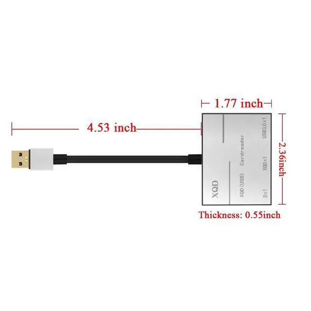 Alt view image 6 of 7 - WRIARICH XQD/SD Card Reader Adapter with USB3.0, USB 3.0 XQD Reader Compatible with Sony G/M Series USB Mark XQD Card, Lexar 2933x/1400x USB Mark XQD Card,SD/SDHC Card for Windows/Mac OS