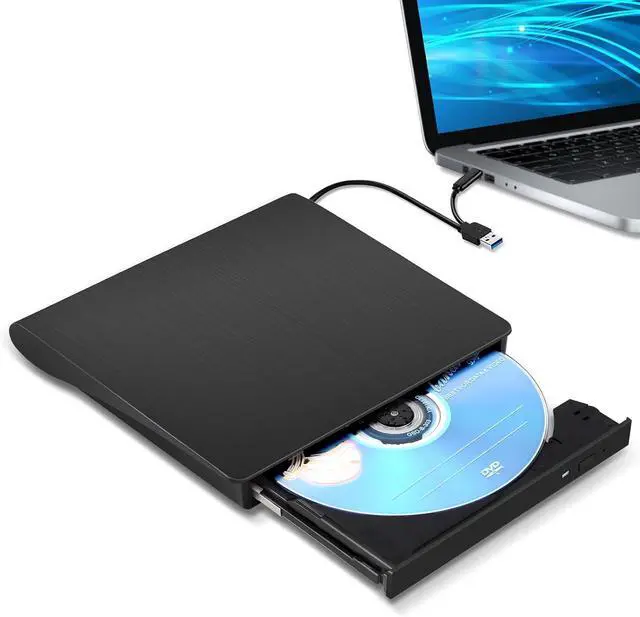 Main image of XD001 External CD Drive USB 3.0/Type-C Portable CD/DVD+/-RW Burner Player Writer CD ROM for Laptop Mac MacBook Ai Pro Windows Desktop PC(Black)