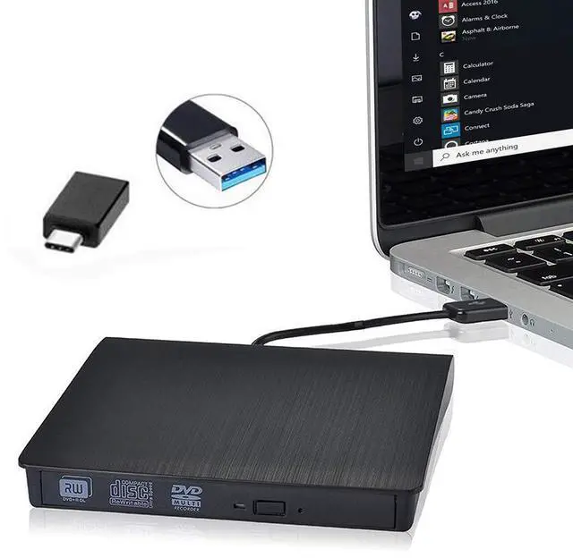 Main image of External CD DVD Drive USB 3.0, WRIARICH Premium Portable DVD/CD ROM +/-RW Optical Drive Burner Writer Reader Player for Windows 10/8/7, Linux, Mac OS Laptop Desktop, MacBook Pro/Air, iMac (Black)