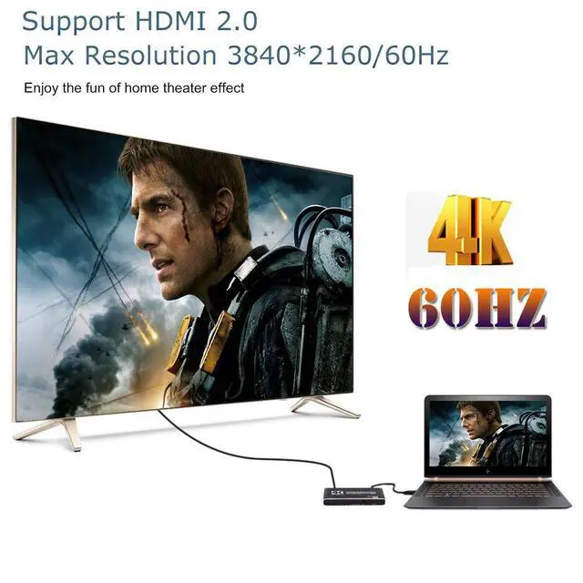 Alt view image 6 of 7 - 4k HDR HDMI Switch with IR Remote Control, 4 Ports HDMI 2.0 Switcher Selector , Support HDCP 2.2 YUV444/RGB888 HDR10, HDMI Splitter for PS4 Xbox Apple TV Fire Stick
