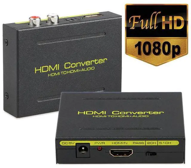 Main image of WRIARICH 1080P HDMI Audio Extractor HDMI to HDMI + Optical Toslink(SPDIF) + RCA(L/R) Stereo Analog Outputs Video Audio Splitter Converter