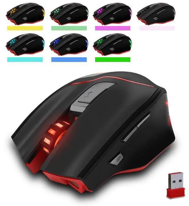 Main image of Zelotes F-18 Rechargeable Wireless/Wired Gaming Mouse Mice Cordless Mouse 7 Smart Buttons PC Gaming Mouse Mice Advanced Technology with 2.4GHZ Up to 3200DPI