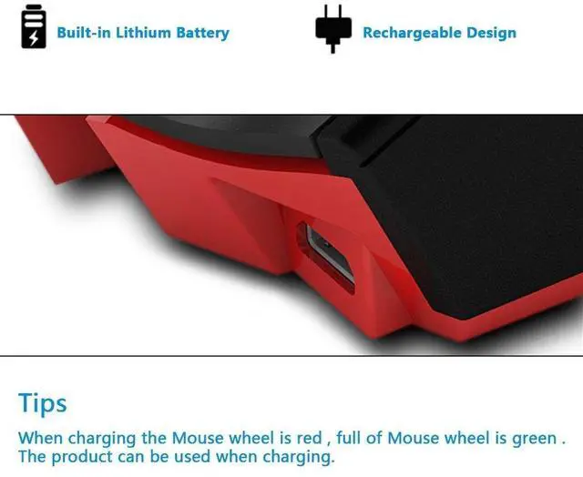 Alt view image 6 of 7 - Zelotes F-18 Wireless Gaming Mouse, 3200 DPI Wired/Wireless Gamer Mouse with Professional Sensor, 45-Hour Durable Power Capacity, 7-COLOR Backlight for PC/Mac/Laptop