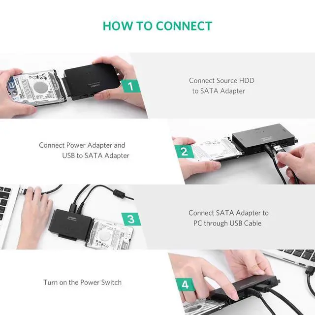 Alt view image 7 of 7 - USB 3.0 to IDE and SATA Converter External Hard Drive Adapter Kit for Universal 2.5/3.5 HDD/SSD Hard Drive Disk, Included 12V/2A Power Adapter Support 6TB