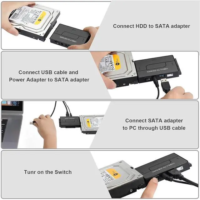 Alt view image 4 of 7 - SATA IDE to USB 3.0 Hard Drive Adapter with Power, IDE to SATA Adapter External Hard Disk Reader for 2.5/3.5 inch IDE