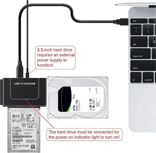 Alt view image 6 of 7 - WRIARICH SATA/IDE to USB 3.0/USB C Adapter, Hard Drive Adapter Cable Converter for Universal 2.5/3.5 Inch IDE HDD, 2.5 Inch SSD, 5.25-Inch DVD/CD Drive