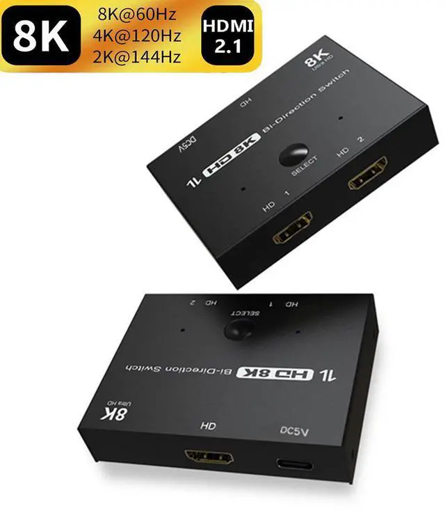 Main image of HD Switcher 8K@60Hz 4K@120Hz HDMI-Compatible 2.1 Switch Bi-Direction 2x1 Adapter 1X2 Converter for PS4/PS5 Xiaomi TV Box HDTV Splitter