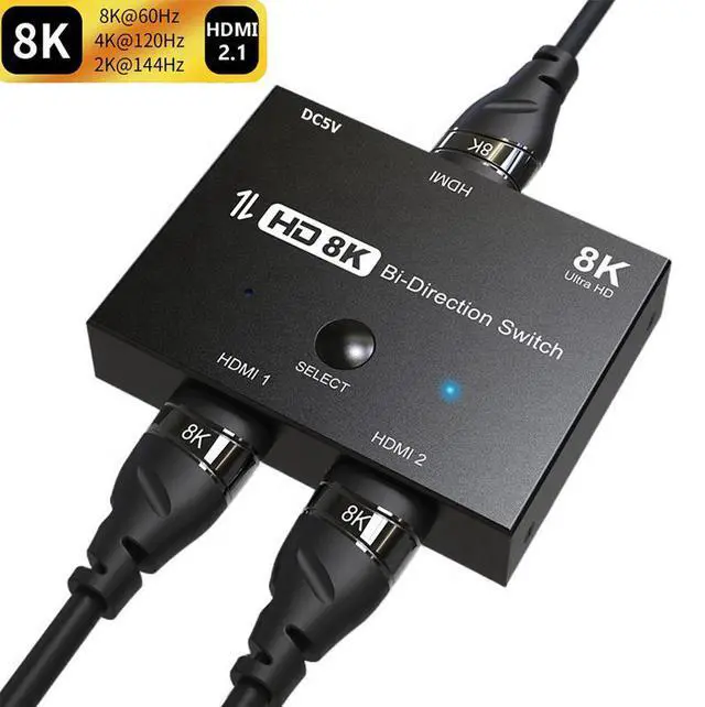 Main image of HDMI 2.1 Ultra HD High Speed 48Gbps Directional Switch Bi-Direction 1x2 2x1 8K@60Hz 4K@120Hz Splitter Converter
