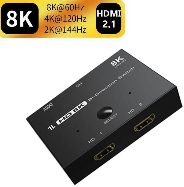 Main image of HDMI 2.1 Switcher Bi-Direction 2 in 1/ 1 in 2 8K@60Hz 4K@120Hz Ultra HD KVM Switcher Adapter for PS4/5 TV Box HDTV Xbox Projector