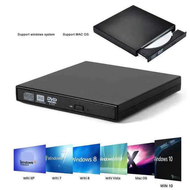 Alt view image 5 of 7 - WRIARICH External USB2.0 CD Drive, Protable External DVD Drive, USB Slim Portable CD-RW DVD-R Combo Burner Writer Player for Laptop Notebook PC Desktop Computer, White