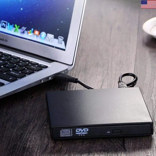 Alt view image 7 of 7 - WRIARICH External USB2.0 CD Drive, Protable External DVD Drive, USB Slim Portable CD-RW DVD-R Combo Burner Writer Player for Laptop Notebook PC Desktop Computer, White