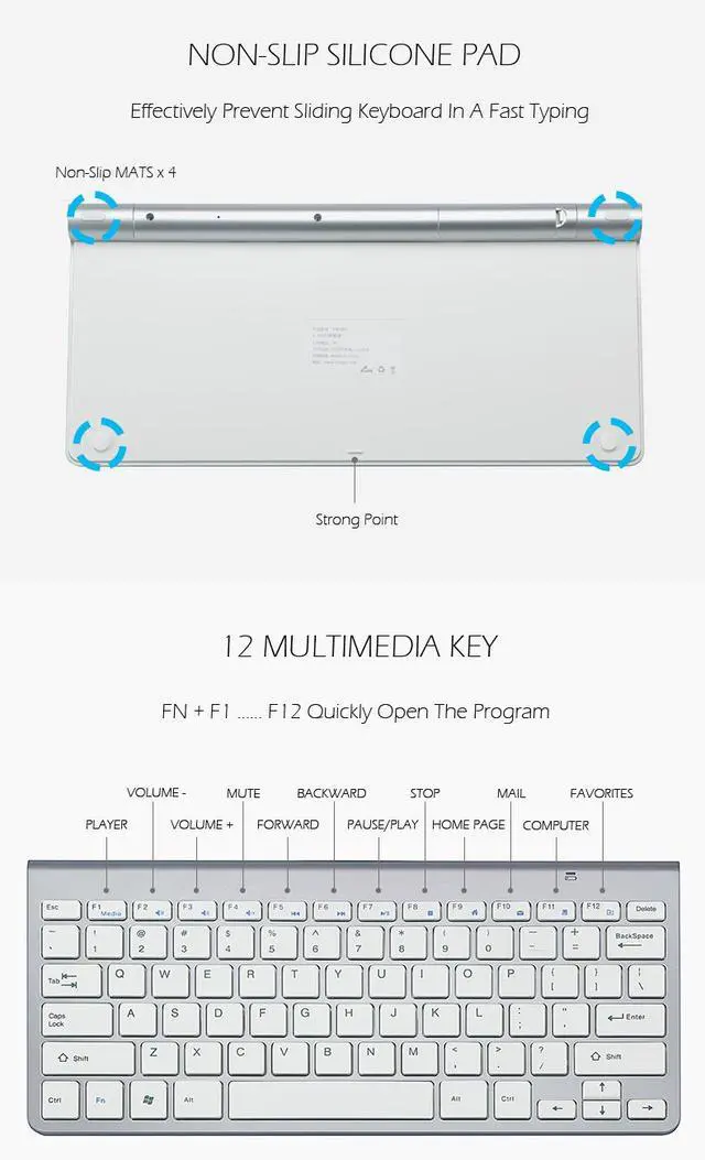 Alt view image 3 of 7 - WRIARICH K1088 Wireless Keyboard and Mouse Combo Keyboard and Mouse Included, 2.4GHz Dropout-Free Connection,Mouse and Keyboard, Standard Packaging-(White)