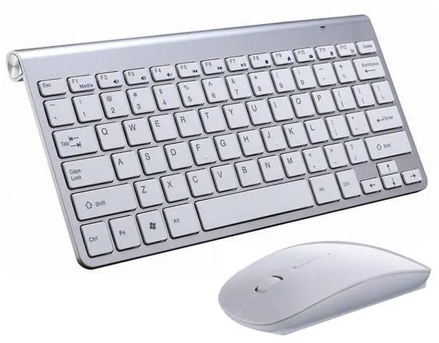 Main image of WRIARICH 2.4G Wireless Keyboard Mouse Ultra-Thin Comb 78 Key Mini Teclado e mouse sem fio for Desktop Laptop Smart TV Home Office Use,Silver