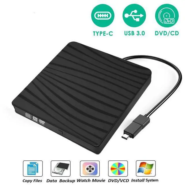 Main image of BT689 External CD DVD Drive USB 3.0 Type-C Portable CD/DVD ROM +/-RW Optical Drive Player Reader Writer Burner for Windows 10/8/7, Linux, Mac Laptop Desktop PC, MacBook Pro/ Air, iMac, Surface Pro