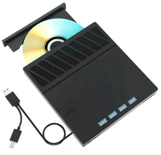Main image of WRIARICH 7-IN-1 External CD DVD +/-RW Drive USB 3.0 & USB-C CD Burner DVD Player Reader Writer with USB 3.0/2.0 Ports and SD/TF Card Slot for Laptop Mac MacBook Pro/Air, Windows 11/10/8/7, Linux PC
