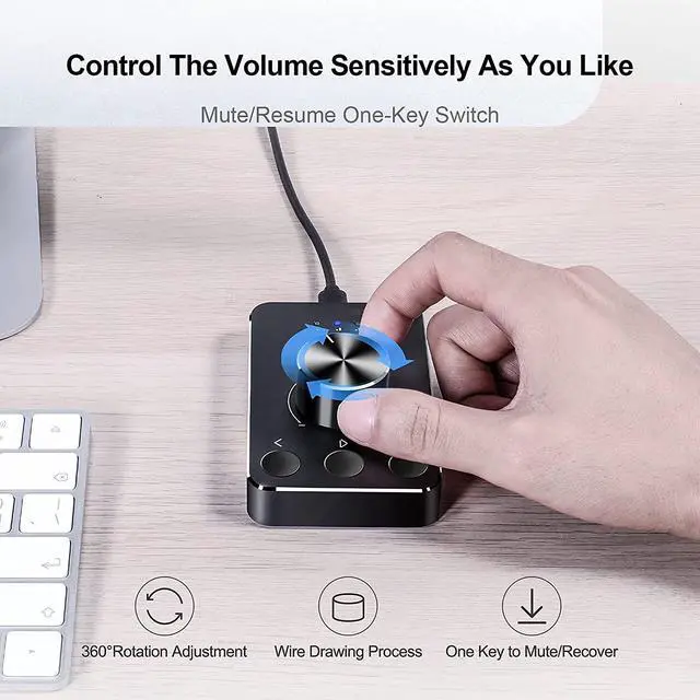 Alt view image 4 of 7 - WRIARICH Multimedia Controller Knob with One-Click Mute Function and 3 Volume Control Modes Audio Adjuster Volume Controller for Win7/8/10/MAC