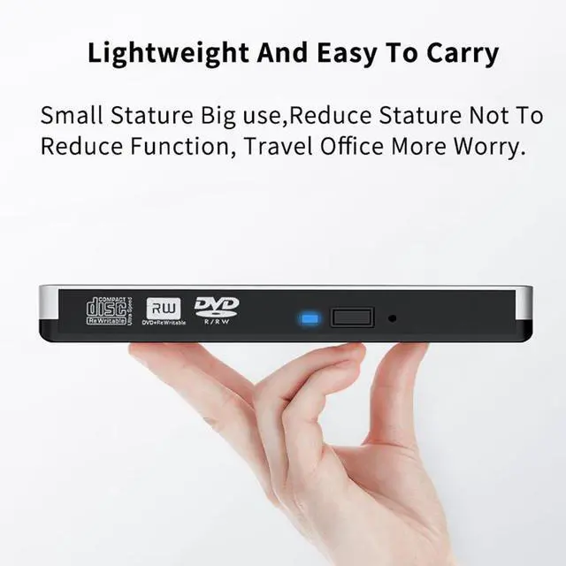 Alt view image 5 of 7 - WRIARICH External USB 3.0 Type-C CD DVD Drive, Portable DVD/CD ROM +/-RW Drive Burner Rewriter for Windows 10 Laptop Desktop PC, MacBook Pro/ Air, iMac