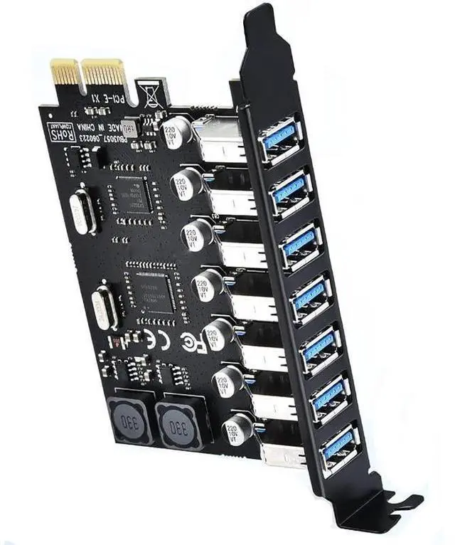 Main image of 7 Port PCI Express Expansion Card, USB 3.0 7 Port Front Expansion Card, Connect 7 Devices Expanded