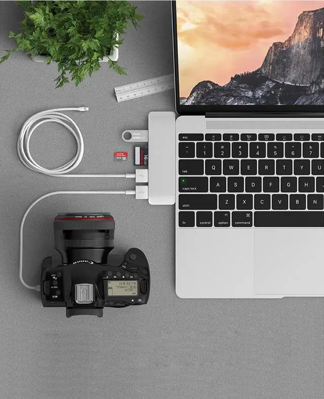 Alt view image 7 of 7 - USB C Hub, 7-in-2 USB C Docking Station with 4K HDMI, 2 USB-C Ports,2 USB 3.0 Ports,microSD/SD Card Reader Compatible with MacBook Pro 2018/2017/2016 13/15inch,MacBook Air 2018 13 inch- Silver