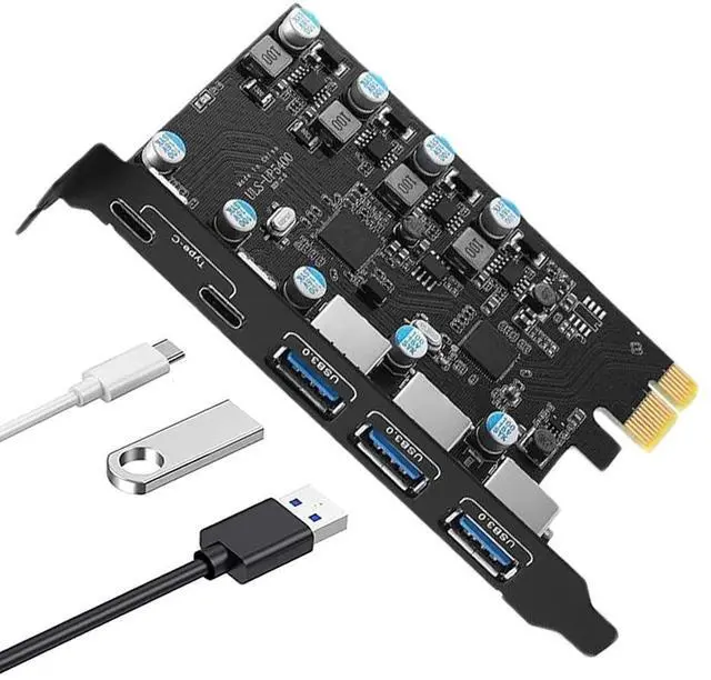 Main image of WRIARICH PCI-E to USB 5-Port((2*USB C - 3*USB A)) Expansion Card,PCI Express USB Add in Card, Internal USB3.0 Hub Converter for Desktop PC Host Card Support Windows 10/8/7/XP and MAC OS 10.8.2 Above