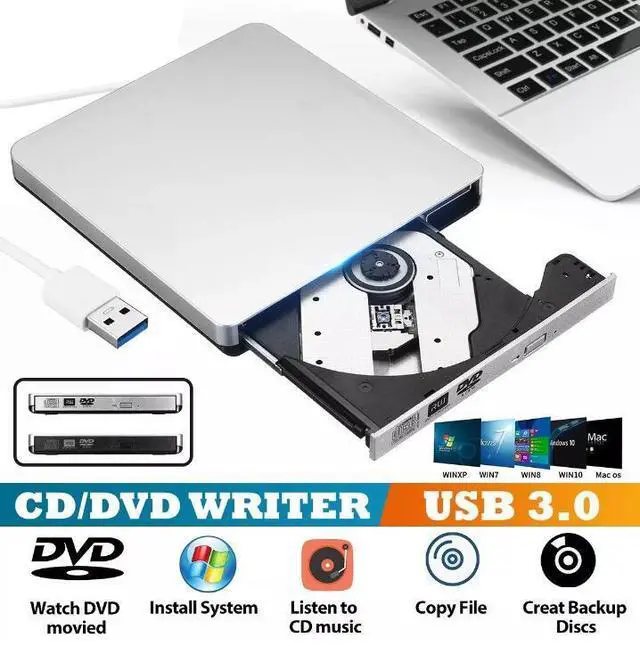 Main image of WRIARICH USB 3.0/Type-C External CD DVD Drive, Portable DVD/CD ROM +/-RW Drive Burner Rewriter for Windows 10/8/7, Mac, Linux Laptop Desktop, MacBook Pro/ Air, iMac