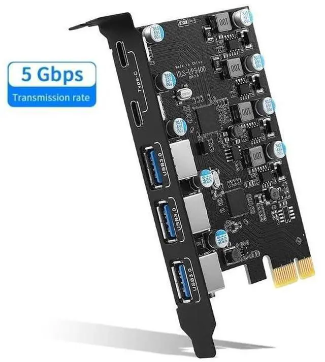 Main image of WRIARICH PCIE to USB Expansion Card, 5-Port (3X USB 3.0 A,2X USB C) Superspeed 5Gbps Front Expansion Card, USB PCIE Expansion Card for Win XP Win7 Win 8 Win 10 Win 11 Linux