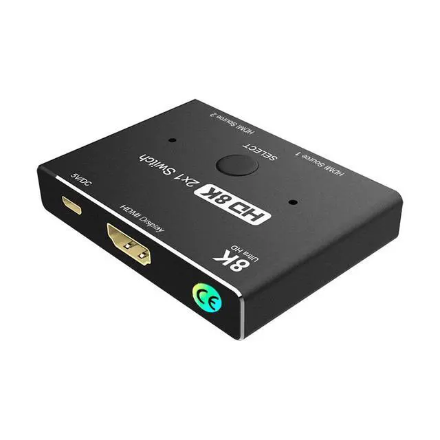 Alt view image 2 of 7 - 2 in 1 out HDMI-compatible 2.1 Switch Ultra HD 8K@60Hz 4K@120Hz Switcher Splitter With switch button For 2 sources to 1 display