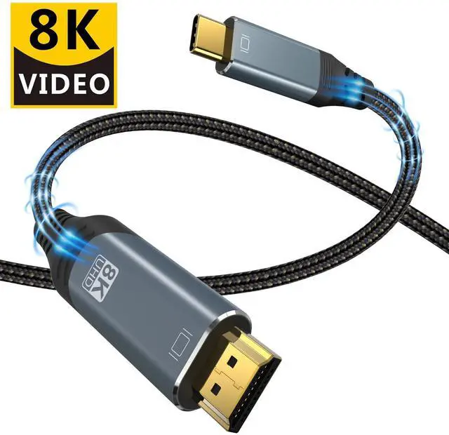 Main image of USB C to HDMI 2.1 Cable 3.3Feet, USB 3.1 Type C to 8K HDMI Cable, (8K@30Hz,4K@120Hz) Thunderbolt 3/4 Compatible, for MacBook Pro, iPad Pro, Samsung Galaxy, Dell, HP and More