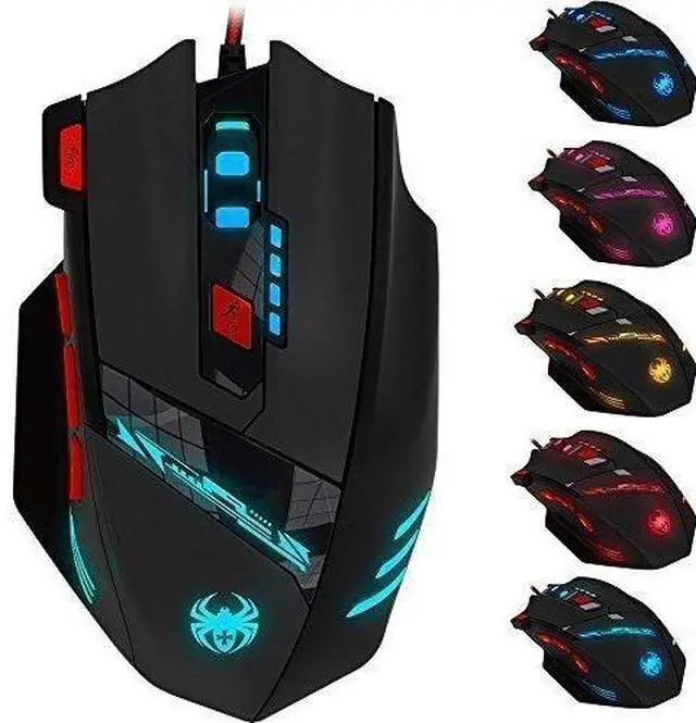Main image of Zelotes C12 4,000DPI Wired Gaming Mouse with Side Buttons & LED Backlit Lights for PS4 PC Computer Laptop Chromebook Games & Work - Black