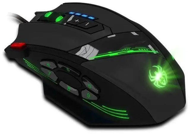 Main image of 12 Programmable Buttons Zelotes C12 Gaming Mouse, Zelotes Laser Double-Speed Adjustment 8000DPI Mice Support 4 Level Switch