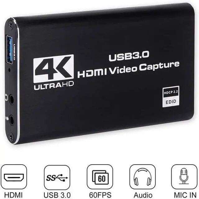 Alt view image 3 of 7 - WRIARICH 4K USB 3.0 Video Capture Card, USB3.0 1080P 60FPS Video Audio Capture Card,Support 4K@30Hz Input and Passthrough for PS4 PS5 DSLR Xbox Streaming and Recording