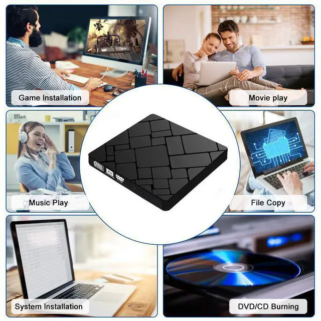 Alt view image 7 of 7 - External CD DVD Drive USB3.0/Type-C, Portable CD DVD +/-RW Optical Drive Burner