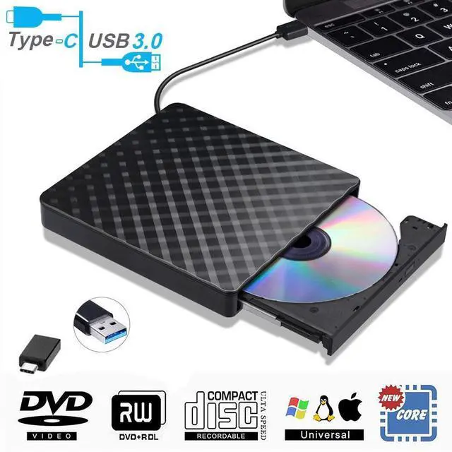 Main image of WRIARICH High-speed USB 3.0 &Type C DVD Drive, CD Burner Driver Drive-free Read-write Recorder, External DVD-RW Player Writer Reader