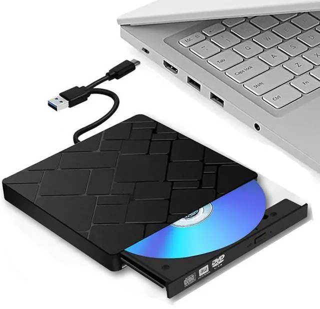 Main image of WRIARICH External CD DVD Drive for Laptop, DVD Player CD Burner Type C USB 3.0 Portable CD ROM External Disk Drive Optical Drive Slim CD DVD Recorder Writer Adapter for PC/Mac/Windows/Linux