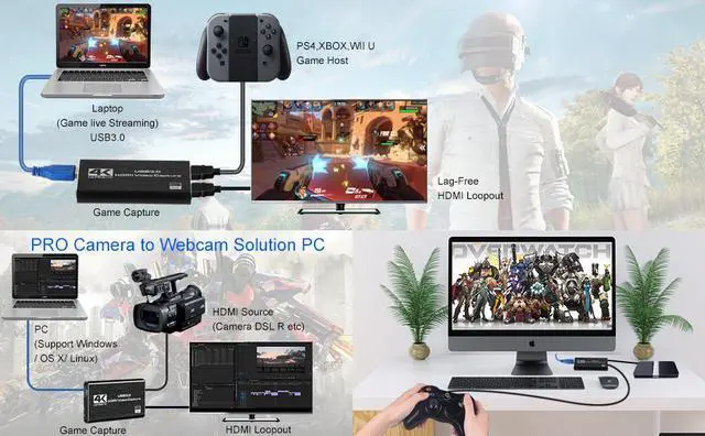 Alt view image 5 of 7 - WRIARICH 4K HDMI to USB 3.0 Capture Card, Capture Card USB 3.0 1080P 60fps HDMI Audio Video Capture Device for OBS vMix Wirecast Potplayer VLC Encoder QuickTime Player Live Streaming