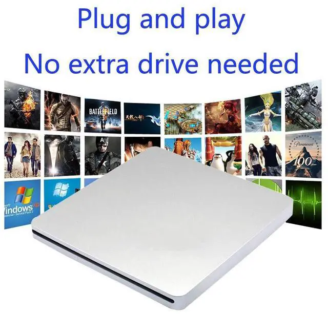 Alt view image 7 of 7 - WRIARICH External CD Drive USB-C/USB3.0 Portable CD DVD +/-RW Drive DVD/CD ROM Rewriter Burner Writer Compatible with Laptop Desktop PC Windows Mac Pro MacBook Silver