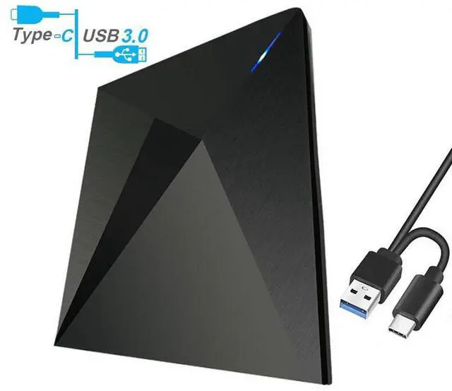 Main image of WRIARICH CD DVD Drive USB 3.0 and Type-C Portable CD/DVD Player for Laptop CD Drive Reader Writer Burner Compatible with Laptop Desktop PC Windows Linux Apple Mac( Polaris, Black )