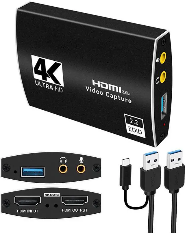 Main image of USB3.0/Type-C External Capture Card, Stream and Record in 4K@60Hz 1080p 60fps with ultra-low latency on PS5, PS4/Pro, Xbox Series X/S, Xbox One X/S, in OBS and more, works with PC and Mac