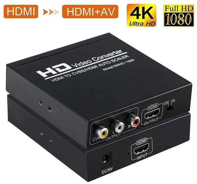 Main image of 4K HDMI To AV HDMI Converter 1080P 60hz HDMI To CVBS RCA Composite Video 2 In 1 HD Splitter for PS Monitor TV Projector Camera