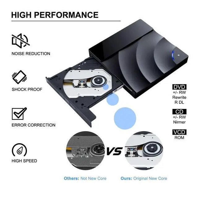 Alt view image 4 of 7 - WRIARICH External CD DVD Drivewith Touch Sensitive Button, USB 3.0 and Type-C Portable CD/DVD Player for Laptop CD Drive Reader Writer Burner Compatible with Laptop Desktop PC Windows Linux Apple Mac