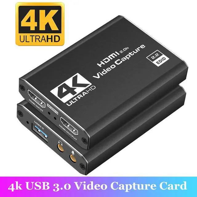 Main image of 4K 1080P 60FPS Audio Video Capture Card with Mic & 4K HDMI Loop-Out, 1080p 60fps Video Recorder for Gaming/Live Streaming/Video Conference, Works for Nintendo Switch/PS4/OBS/Camera/ PC